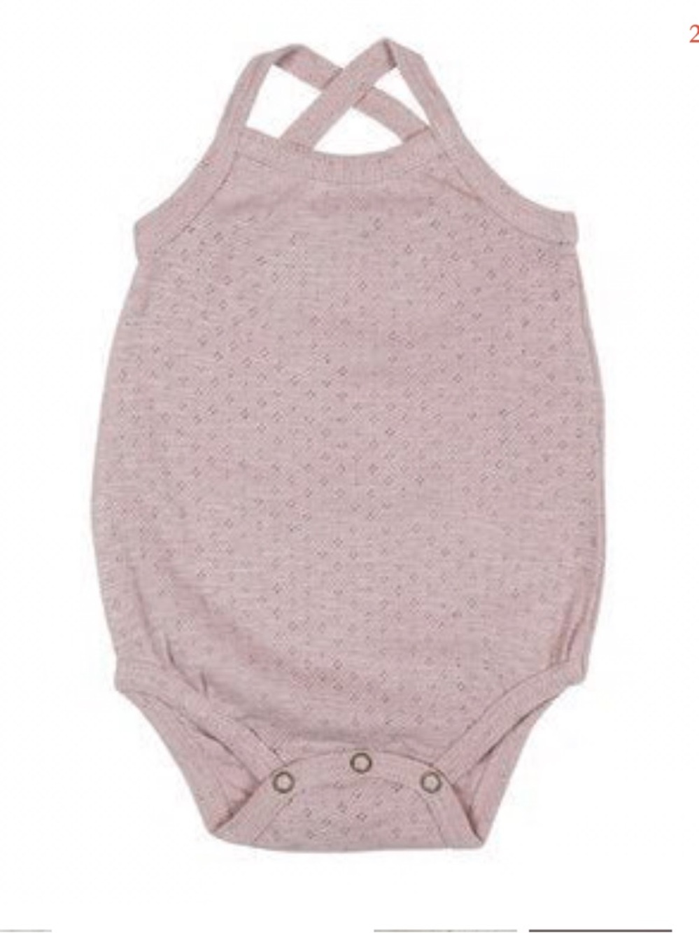 L'ovedbaby Pointelle Mermaid Pink Crossback Bodysuit 3-6m